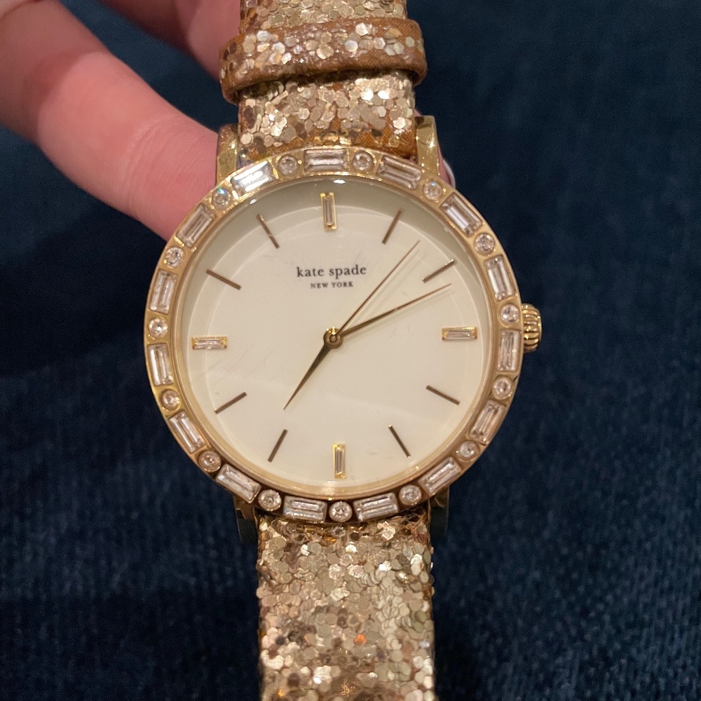 kate spade Gold Sparkle Metro Grand Live Colorfully Watch